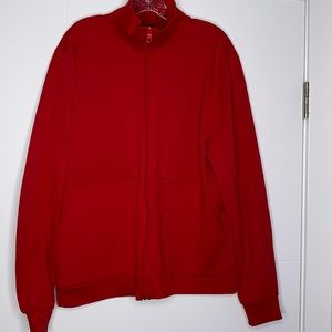 Red athletic zip up jacket